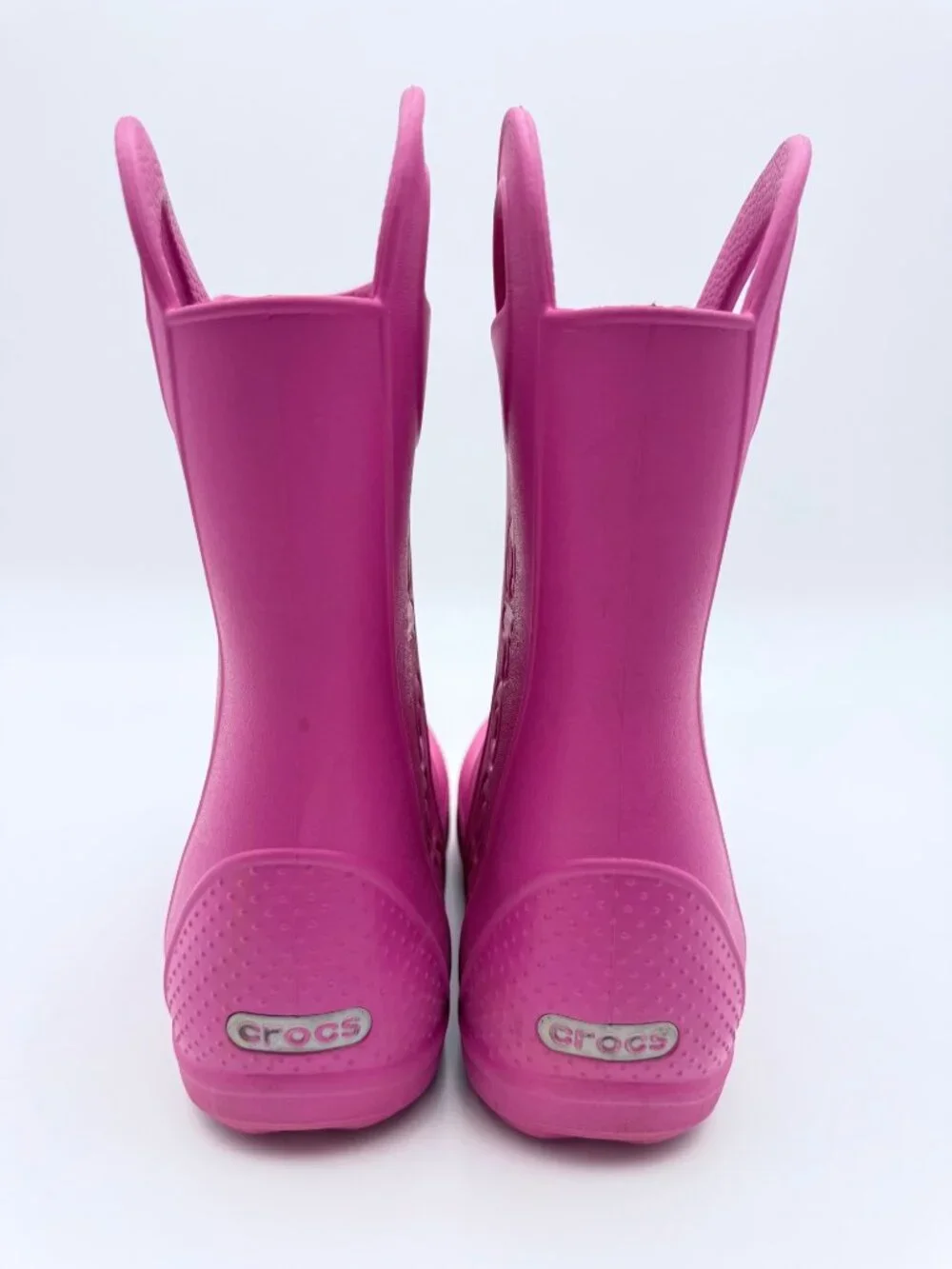 Crocs Kids Handle It Rain Boots Pink Lightweight Waterproof Durable Size J2